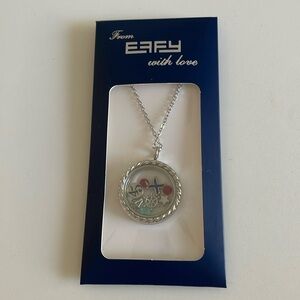 Effy Locket with 8 charms: blue and red jewels, ship wheel, diamond, x, star, 45